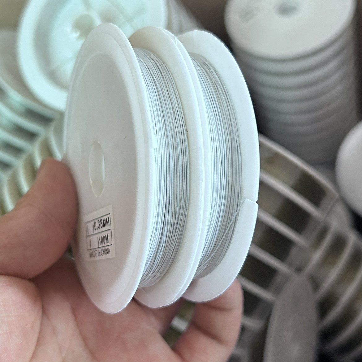 （A003）珍珠白白 百搭钢丝线两卷  直径0.38mm 约30迷/卷
