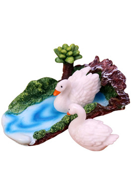 天鹅小白兔春夏秋冬树脂仿真动物