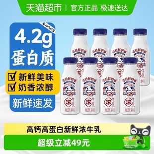 新希望鲜牛奶浓牛乳255ml 儿童早餐牛奶4.2g蛋白 8瓶低温高钙瓶装