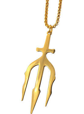 海王三叉戟项链钛钢水波链男