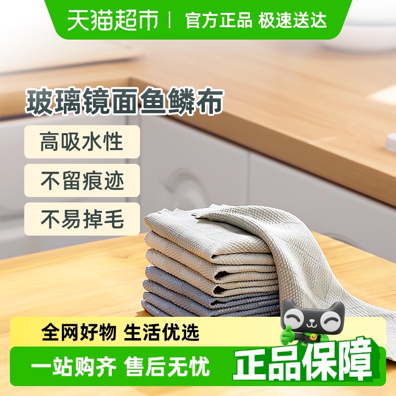 太力不掉毛清洁无痕去污鱼鳞抹布