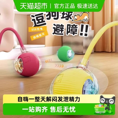 柒哦自动遛狗狗玩具球跳跳球
