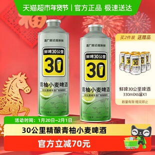 鲜啤30公里啤酒精酿青柚小麦1L*6罐果味原浆低度果啤