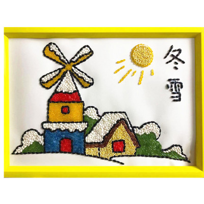 五谷杂粮贴画米粒粮食农作物画幼儿园冬天主题创意手工diy材料包
