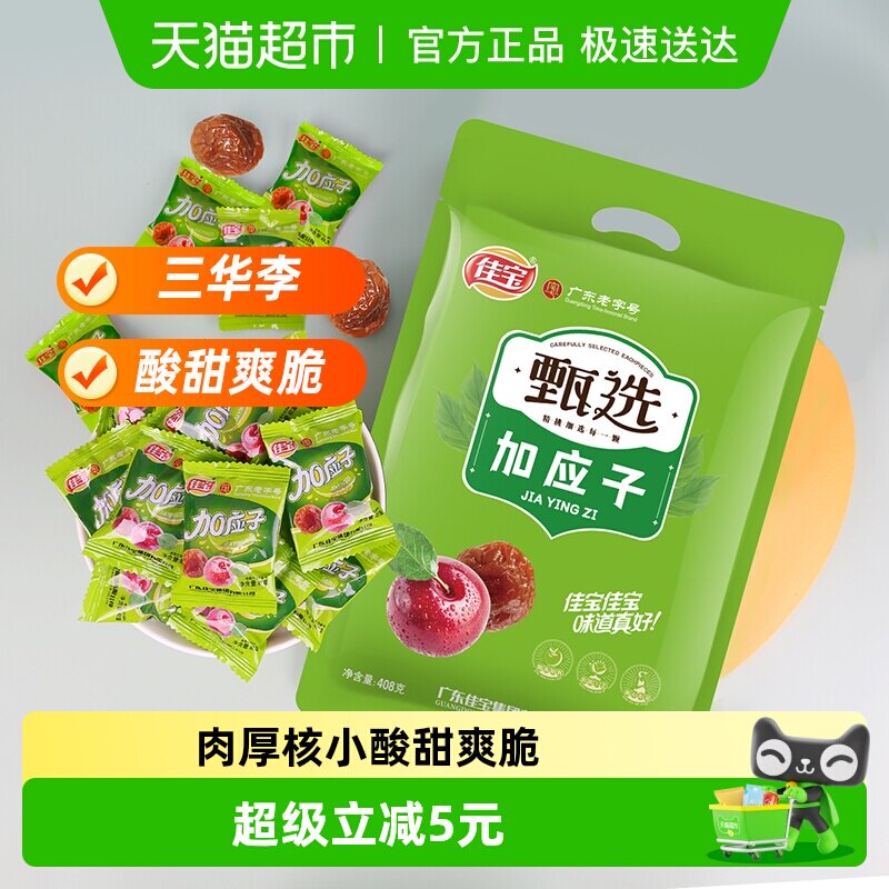 佳宝加应子水果干果脯408g李子梅子蜜饯韩话梅网红休闲小零食