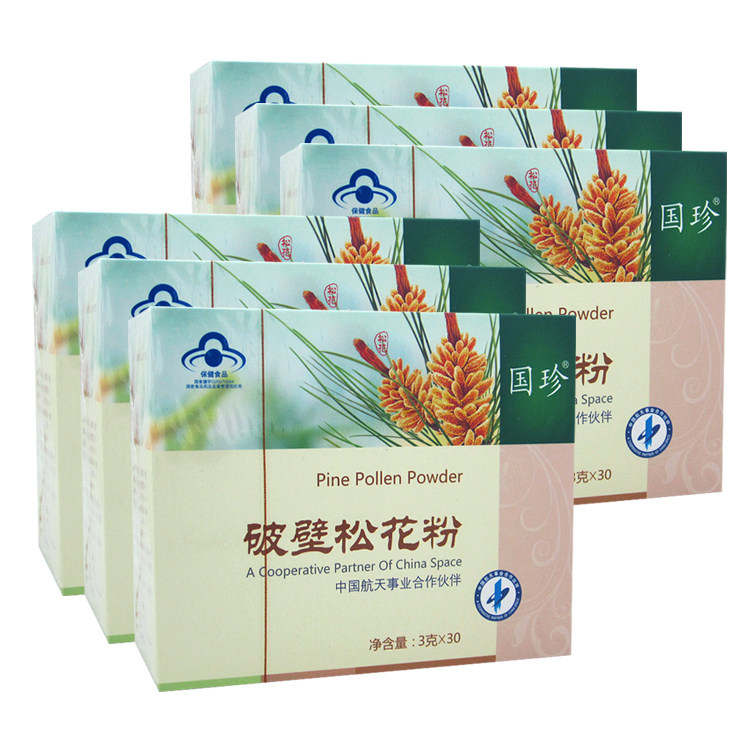 原包装 国珍牌破壁松花粉 3g/袋*30袋*6盒套餐