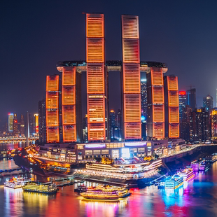 两江四岸夜景游玩 头可选 重庆两江游夜景游船：洪崖洞 朝天门码