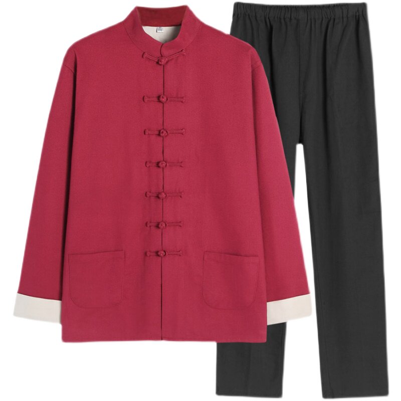 纯棉加厚外套复古禅修服春秋唐装