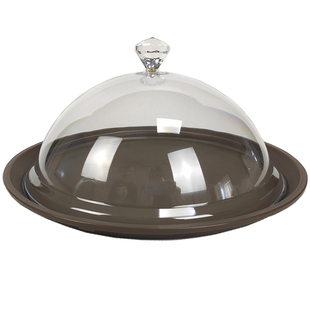 塑料托盘带盖送餐盘圆形防滑透明盖防尘保温端菜传菜上菜托盘商用