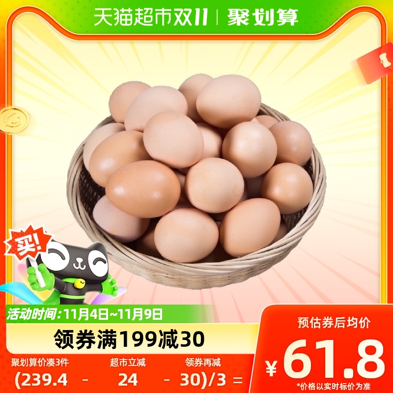 九华粮品散养土鸡蛋50枚净重1900g农家散养鲜草鸡蛋柴鸡蛋月子蛋怎么看?