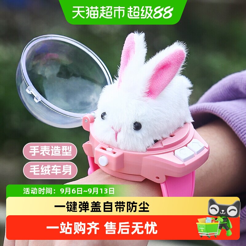 手表遥控毛绒小汽车电动玩具网红迷你合金赛车儿童男孩生日礼物6