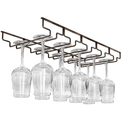 不锈钢拉丝古铜红酒架挂吊杯架