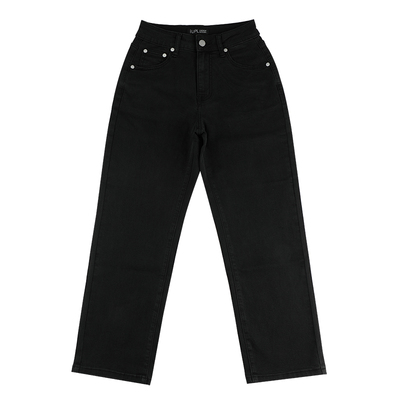 烟灰炭黑色阔腿裤长裤牛仔裤直筒