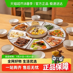 乔迁碗碟套装 摩登主妇 蓝线节日团圆拼盘餐具菜盘家用2025新款