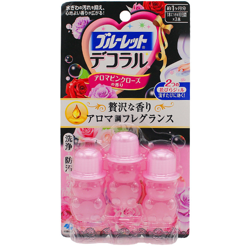 日本小林制药马桶开花小熊厕所洁厕剂小花除臭凝胶花瓣芳香清洁剂