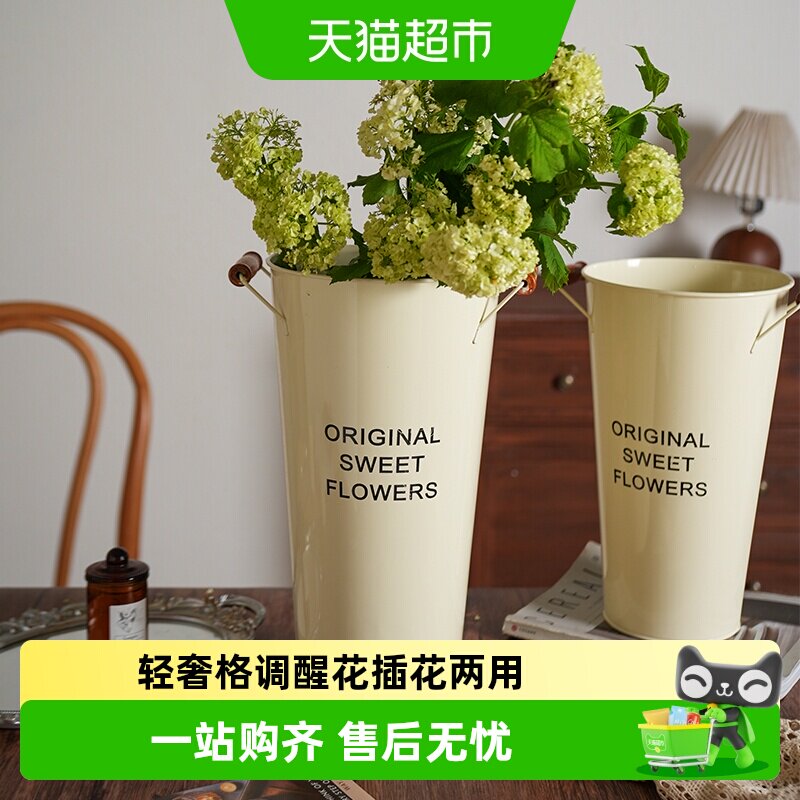 舍里北欧加厚创意鲜花桶贴心把手图片