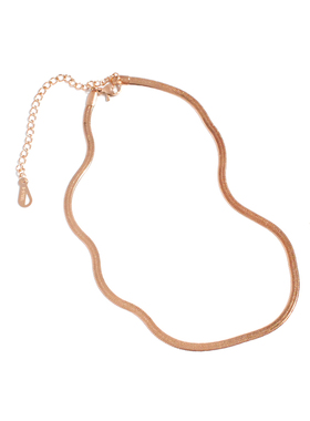 欧美光面蛇骨链玫瑰金14k包金ins