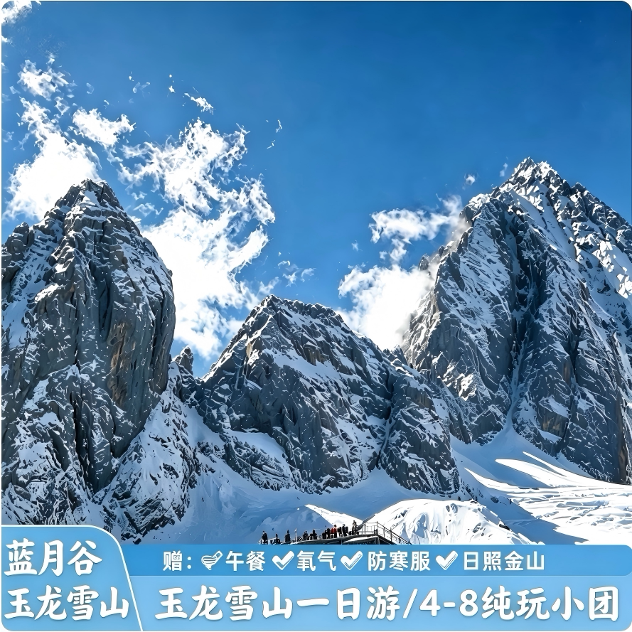 丽江玉龙雪山大索道小索道蓝月谷日照金山 4-8人纯玩1日游 私家团