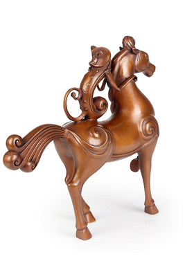 铜匠仁 创意办公室客厅家居工艺品 铜工艺品摆设马上封侯马摆件