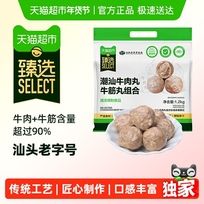 臻选潮汕牛肉丸牛筋丸双拼组合