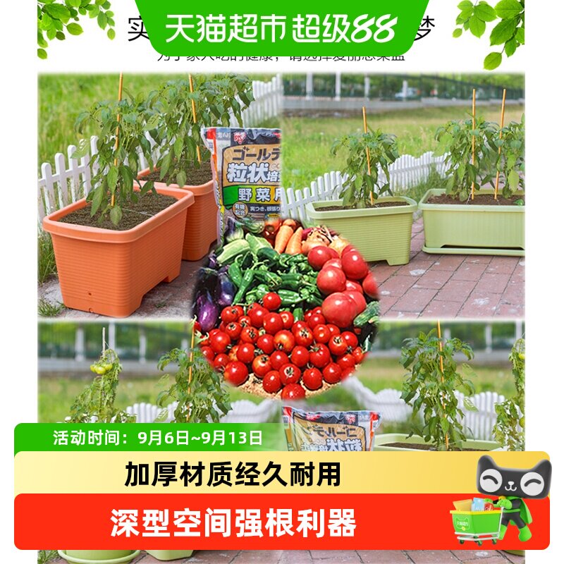 爱丽思花盆阳台种菜盆种植蔬菜专用加仑盆长方形塑料特大号