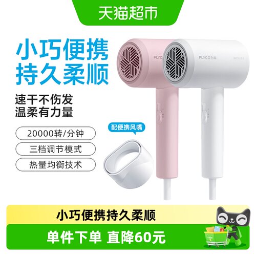 飞科家用负离子护发大风力吹风机