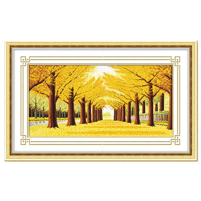 KS大幅风景大画黄金满地十字绣