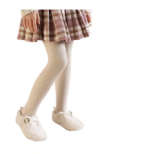 女童打底裤加绒加厚秋冬儿童连裤袜宝宝白色薄绒打底袜外穿配裙