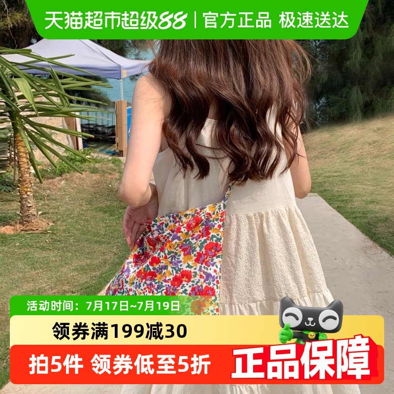 过凡韩版ins夏季碎花豹纹帆布包