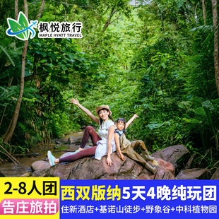 8人小团云南旅游西双版纳5天4晚纯玩跟团游基诺山雨林徒步野象谷