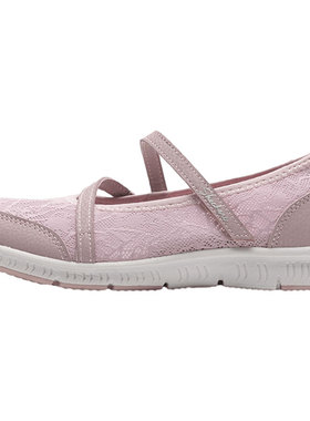 【自营】斯凯奇女鞋轻质透气蕾丝网布经典玛丽珍式绑带鞋子100366