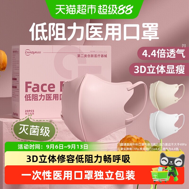 超亚一次性医用口罩3d立体低阻力图片