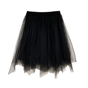 女童网纱半身裙纱裙春秋冬黑色百搭公主纱裙下半身儿童短裙中大童