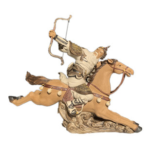 石湾公仔陶瓷五虎将赵云张飞关羽马超黄忠摆件玄关摆设品三国演义