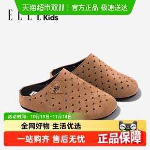 新款 女童2025夏季 时尚 儿童鞋 ELLE 子镂空洞洞女孩拖鞋 KIDS勃肯鞋