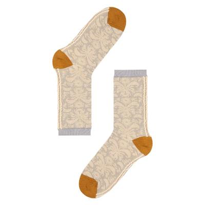 设计剪影花纹ins秋冬款中筒袜