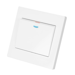 曼科开关插座一1位大翘板开关单控双联电源面板16A86型明暗装家用