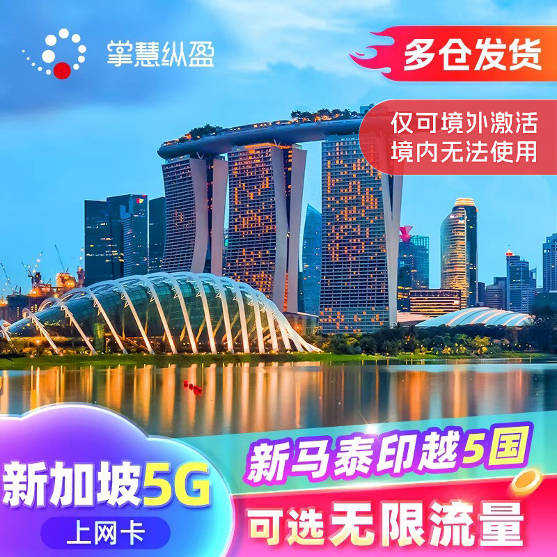亿点新加坡双5G电话卡手机上网卡新马泰印越通用旅游可选无限流量
