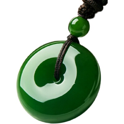 碧玉玉石吊坠平安扣挂件项链天然