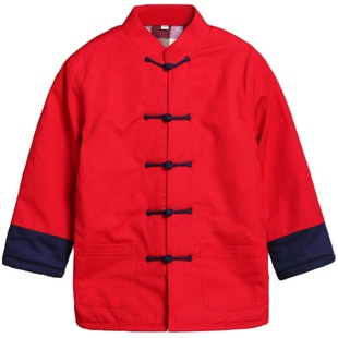 儿童唐装男童唐装冬新年装中大童民族风汉服外套宝宝加厚中式棉衣