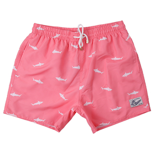 盖浪男士小鲨鱼速干沙滩裤可下水休闲多巴胺冲浪带内衬三分短裤