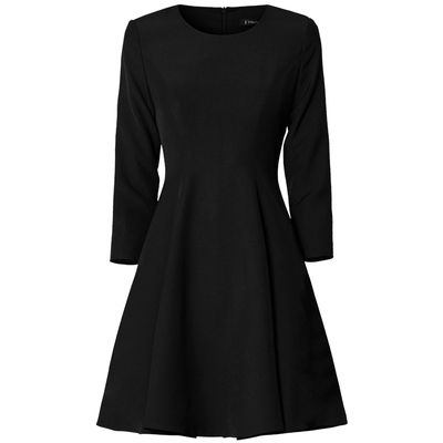 映想通勤气质黑色连衣裙