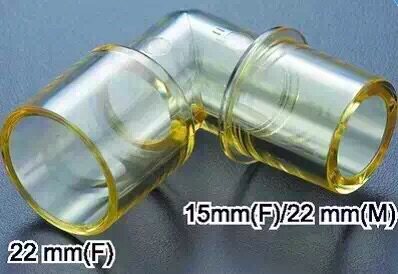 进口内22-外22/内15mm 接头呼吸湿化器90度直角弯头重复式L型接头