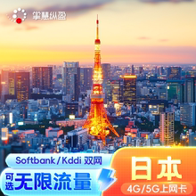 亿点直营 日本4/5G流量上网卡手机电话softbank/kddi可选无限流量
