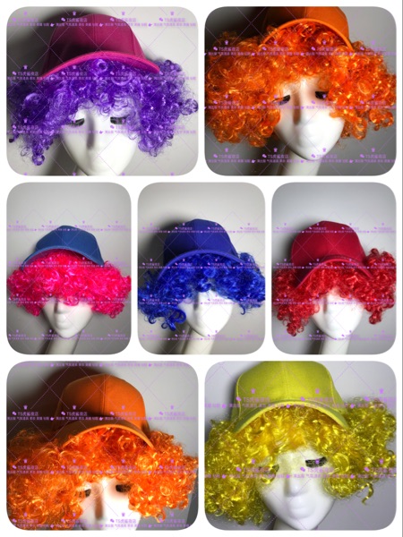 TS虎鲨夜店酒吧歌手舞蹈GOGO糖果色彩色爆炸头假发头饰