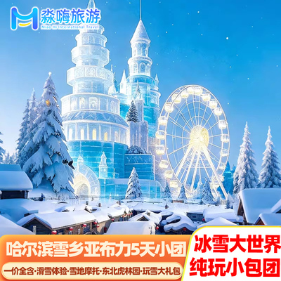 【超级爆款】0购物2-6人小团!哈尔滨旅游雪乡亚布力5天冰雪大世界