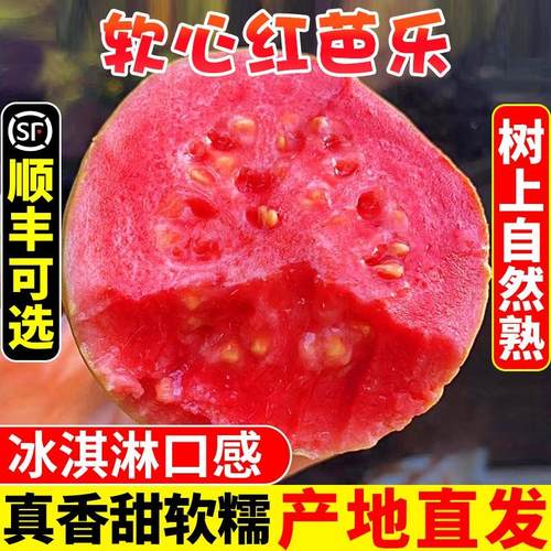 广东软糯红心芭乐5斤新鲜水果番石榴脆甜软糯胭脂红巴乐整箱包邮