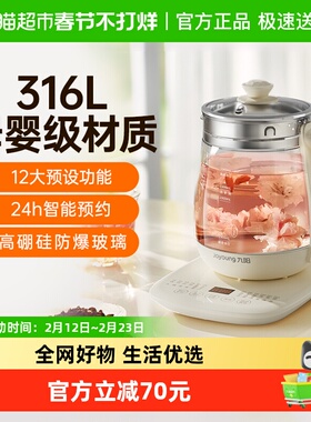 九阳养生壶电热水壶多功能烧水壶316L不锈钢小型家用wy301