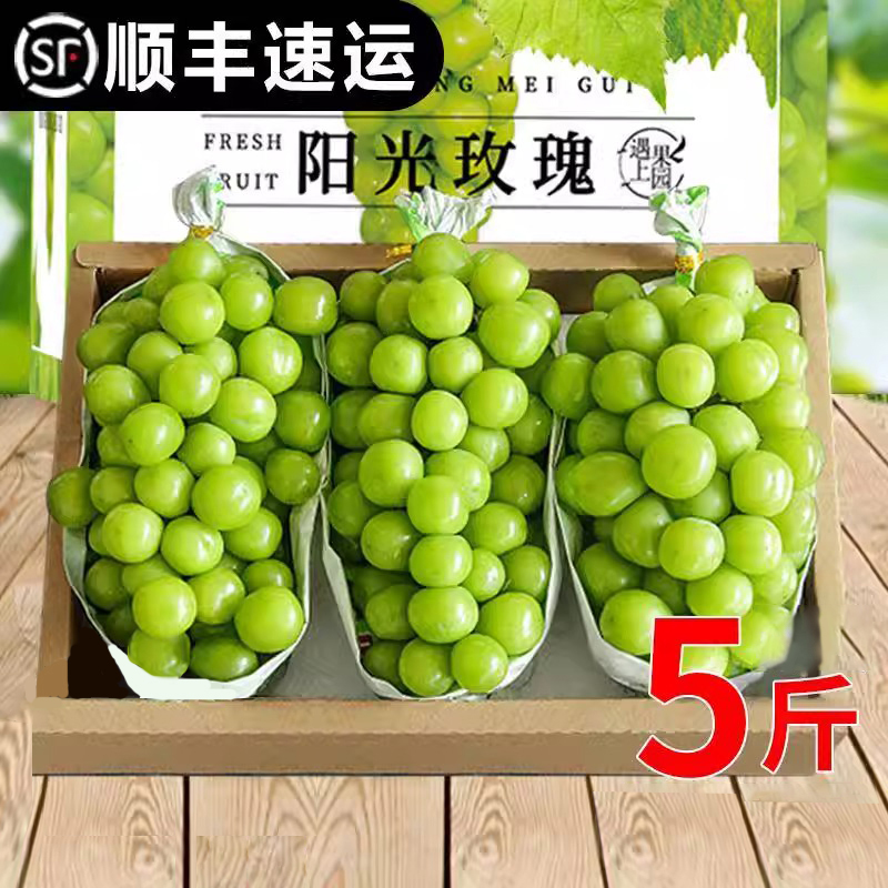 阳光玫瑰葡萄5斤晴王无籽葡萄特级香印提子青提当季新鲜水果直发