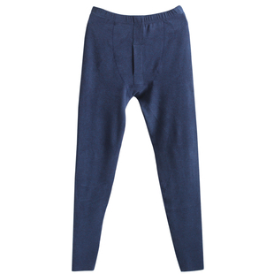 中厚德绒发热蚕丝羊毛保暖单裤护膝贴片高腰双面磨绒打底秋裤男冬